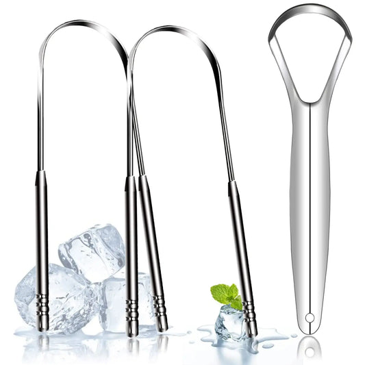 3PCS Tongue Scraper, Stainless Steel Tongue Scrapers, Tounge Scraper Cleaner, Professional Tongue Brush,Tongue Coating Remover